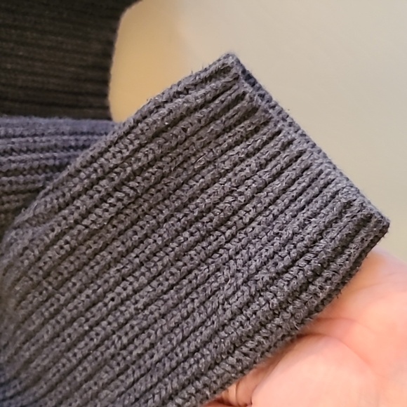 Quince 100% Organic Cotton Fisherman Crewneck Sweater Dark Grey Charcoal Ribbed - Picture 8 of 17